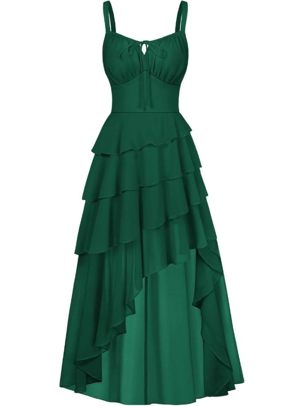 Women's Eden Green Ruffled Renaissance Pirate Gothic Fairy Core Costume Dress